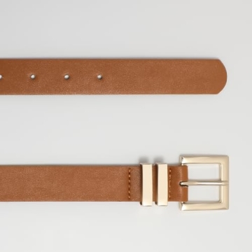 Stylish Sansths Women's Leather Belt with Square Buckle