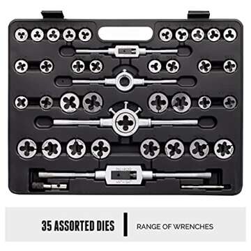Hardened Alloy Steel Tap And Die Threaded Set - 110 Piece