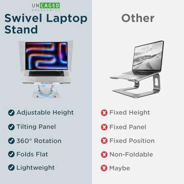 Uncaged Ergonomics Swivel Laptop Stand for Desk