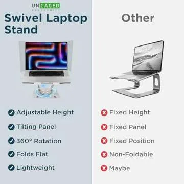 Uncaged Ergonomics Swivel Laptop Stand for Desk