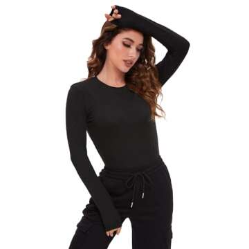 Dalavch Long Sleeve Basic Shirts for Women - 4 Pack