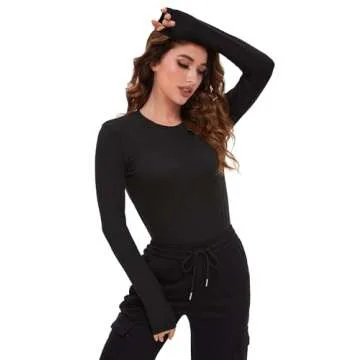 Dalavch Long Sleeve Basic Shirts for Women - 4 Pack