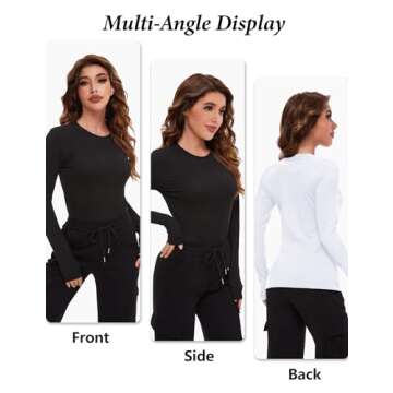 Dalavch Long Sleeve Basic Shirts for Women - 4 Pack