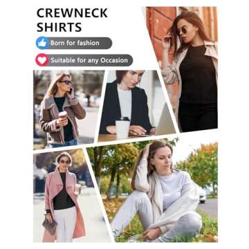 Dalavch Long Sleeve Basic Shirts for Women - 4 Pack