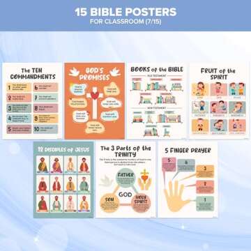 Decorably 15 Christian Classroom Posters Vibrant Decor