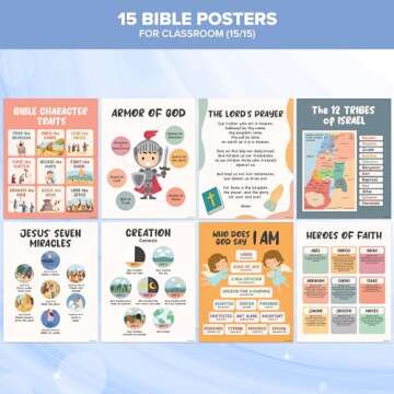 Decorably 15 Christian Classroom Posters Vibrant Decor