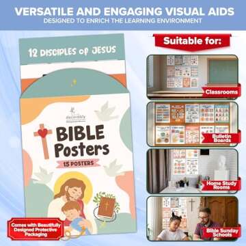 Decorably 15 Christian Classroom Posters Vibrant Decor