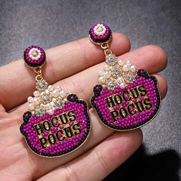 Fun Hocus Pocus Cauldron Earrings for Halloween Style