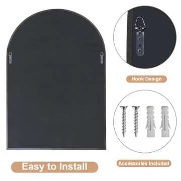 Jesantab Gold Bathroom Mirror, 30" x 40" Arch Design