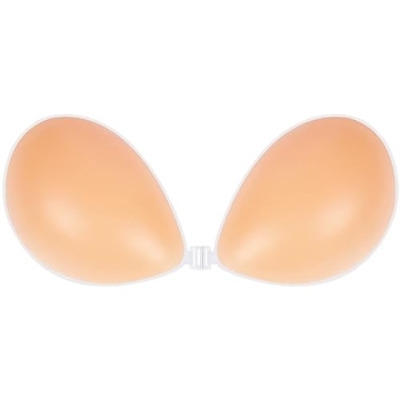 Niidor Adhesive Bra Strapless Sticky Invisible Push Up Bra for Backless Dress with Nipple Covers