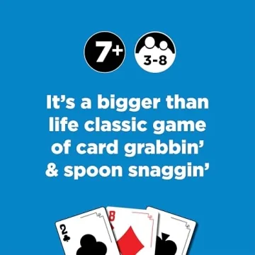 Giant Spoons, Card Games for Kids - Spoons Game, Deck of Cards, Fun Family Games for Kids and Adults, Playing Cards, Game Night, Travel Games, 3-6 Multi-Player Card Game, Games for Adults, Ages 7+