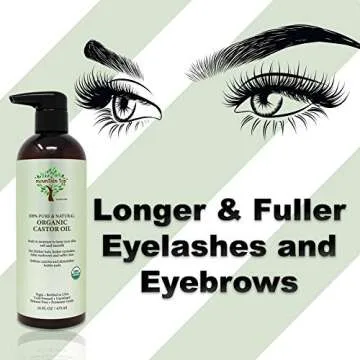 Castor Oil by MOUNTAIN TOP - Organic for Lashes, Brows, Hair
