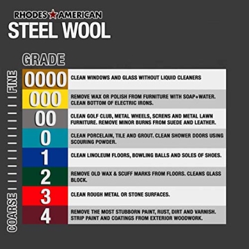 Homax Steel Wool Grade #0000 - 12 Durable Pads for Cleaning
