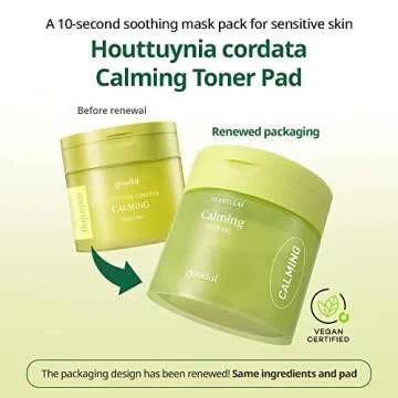 GOODAL Heartleaf Calming Toner Pad for All Skin Types, Houttuynia Cordata Intense Calming Care, Deeply Moisturizing, Instantly Hydrating, and Toning