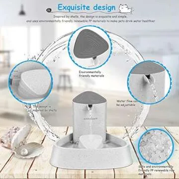 URPOWER Pet Fountain, Upgraded Automatic Cat Fountain Dog Water Fountain Cat Water Dispenser, Adjustable Water Flow Setting Drinking Fountain Cat Bowl for Cats, Dogs, Pets