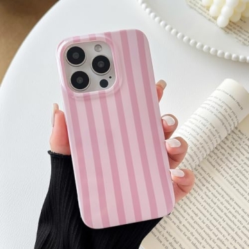 ZTOFERA for iPhone 14 Plus/15 Plus Case with Geometric Vertical Stripes, Cute Fashion Simple Line Pa...
