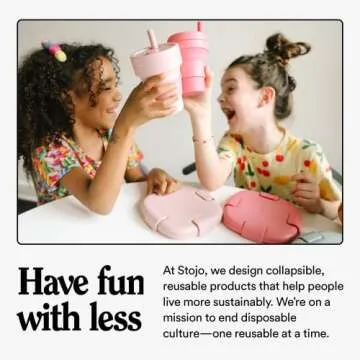 STOJO Collapsible Travel Cup - Reusable To-Go Pocket Size Silicone Bottle for Hot and Cold Drinks - Perfect for Camping - Microwave & Dishwasher Safe (Sage, 8 Ounce (Pack of 1))