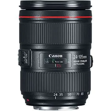 Canon EF 24-105mm f/4L is II USM Lens (1380C002) + Filter Kit + Cap Keeper + Cleaning Kit + More (Renewed)