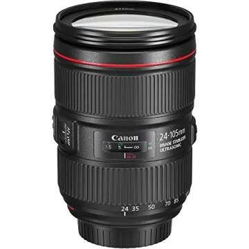 Canon EF 24-105mm f/4L is II USM Lens (1380C002) + Filter Kit + Cap Keeper + Cleaning Kit + More (Renewed)