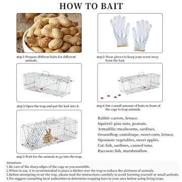 Meibangzz Animal Traps,Live Animal Trap for Cats,Rabbits, Squirrels,cat Trap for Stray Cats, Live Traps for Raccoons, Steel Foldable with Pedal Triggers (24 x 7 x 8 inches)