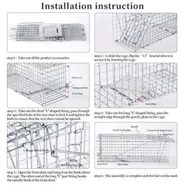 Meibangzz Animal Traps,Live Animal Trap for Cats,Rabbits, Squirrels,cat Trap for Stray Cats, Live Traps for Raccoons, Steel Foldable with Pedal Triggers (24 x 7 x 8 inches)