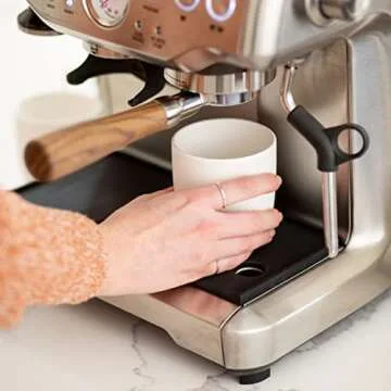 CREMA Coffee Products | Tamping Mat | Barista Express | Non-Slip Silicone | Firm & Secure Mat | Protect Countertops & Portafilter | Espresso Machine Tamping Mat | Vent & Drip Tray Holes