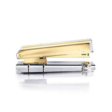 russell+hazel Acrylic Stapler, Clear with Gold-Toned Hardware, 1.375” x 2.75” x 6”