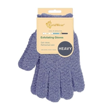 Evridwear Exfoliating Dual Texture Bath Gloves for Shower, Spa, Massage and Body Scrubs, Dead Skin C...