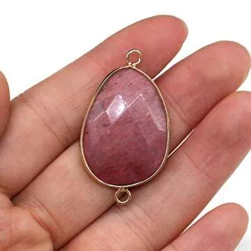 Zotoone Natural Crystal Stone Pendants - 5Pcs Jewelry Connectors