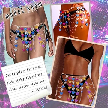 Fstrend Silver Fringe Tassel Body Chain for Women