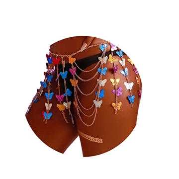 Fstrend Silver Fringe Tassel Body Chain for Women