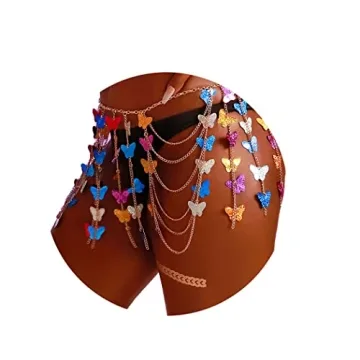 Fstrend Silver Fringe Tassel Body Chain for Women