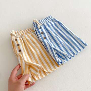 Ashmyova Cotton Stripe Shorts for Boys 3-4 Years