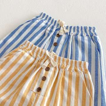 Ashmyova Cotton Stripe Shorts for Boys 3-4 Years