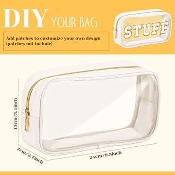 Cunno 9 Pcs Clear Makeup Bag Set - Large Waterproof Pouches