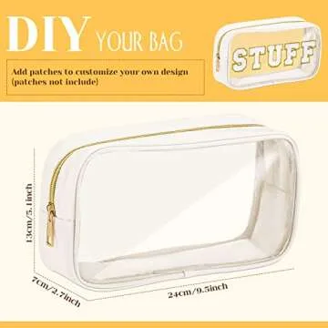Cunno 9 Pcs Clear Makeup Bag Set - Large Waterproof Pouches