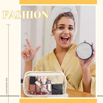 Cunno 9 Pcs Clear Makeup Bag Set - Large Waterproof Pouches