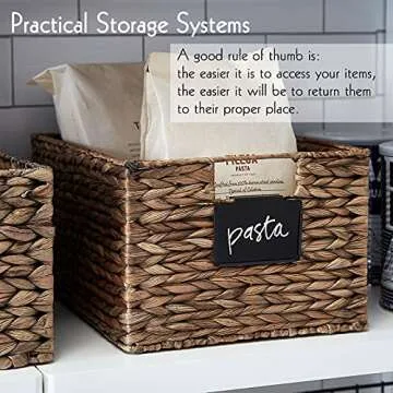 Metal Pantry Basket Labels with Chalk Markers for Organization