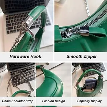 Chic Crescent-shaped Handbags for Women with Chain