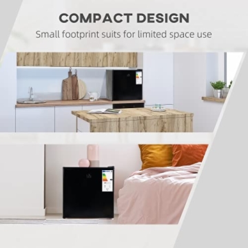 HOMCOM Mini Freezer Compact 1.1 Cu.Ft Black