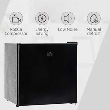 HOMCOM Mini Freezer Compact 1.1 Cu.Ft Black