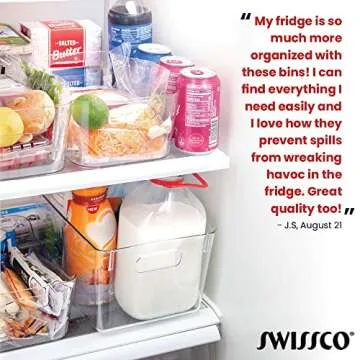 Swissco Clear Storage Bins Set of 6 Plastic Bins for Home Organization | Under Bed Storage Bins | Nesting Bins: 3 Medium Bins and 3 Small Bins