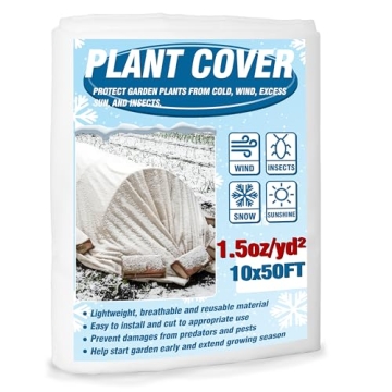 Gardzen Thicker Plant Covers Freeze Protection 1.5oz, 10ft x 30ft Reusable Floating Row Covers, Fros...