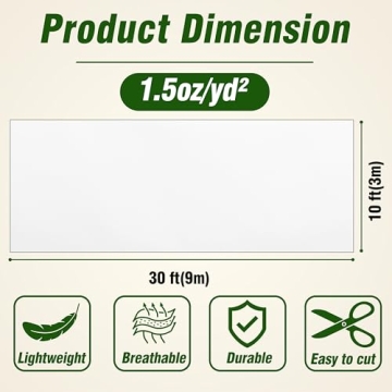 Gardzen Thicker Plant Covers 1.5oz, 10ft x 30ft