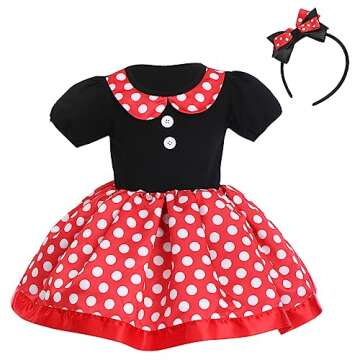 Baby Girls Polka Dots Costume Princess Dress up Halloween Cosplay Birthday Party Cake Smash Outfit R...
