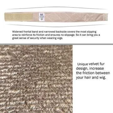 gexworldwide GEX Wig Grip Band Flexible Velvet Scarf Head Hair Band Wig Band with Adjustable Fastern (Beige)