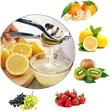 Lemon Squeezer - Lemon Squeezer Manual Citrus Juicer - Lemon Manual Press Juicers Stainless Steel - Lime Squeezer Lemon Juicer Squeezer with Grater