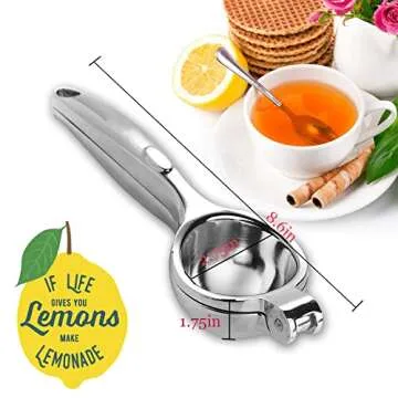 Lemon Squeezer - Lemon Squeezer Manual Citrus Juicer - Lemon Manual Press Juicers Stainless Steel - Lime Squeezer Lemon Juicer Squeezer with Grater