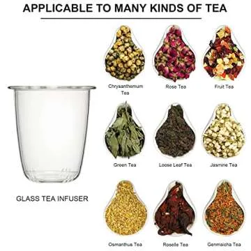 Premium Glass Tea Infuser Cup with Strainer and Lid