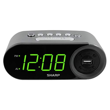 Sharp Digital Easy to Read Alarm Clock with 2 AMP High-Speed USB Charging Power Port - Charge Your P...